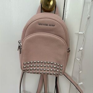 Michael Kors Pink Studded Leather Backpack